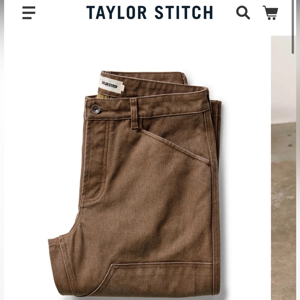 Taylor Stitch Brown Cargo Work Pants - Worn Once 29/34